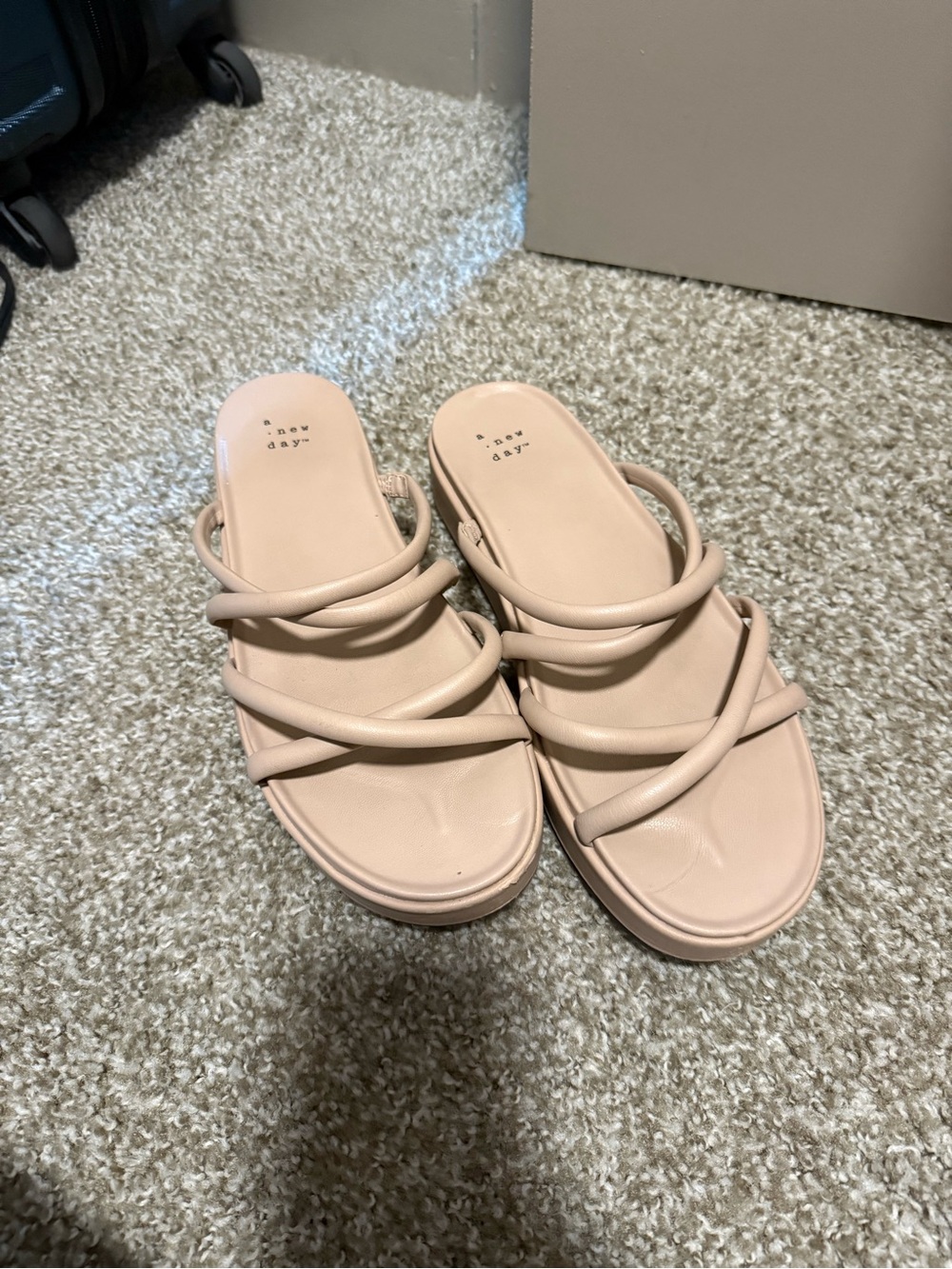 a new day Nude Strappy Slide Sandals